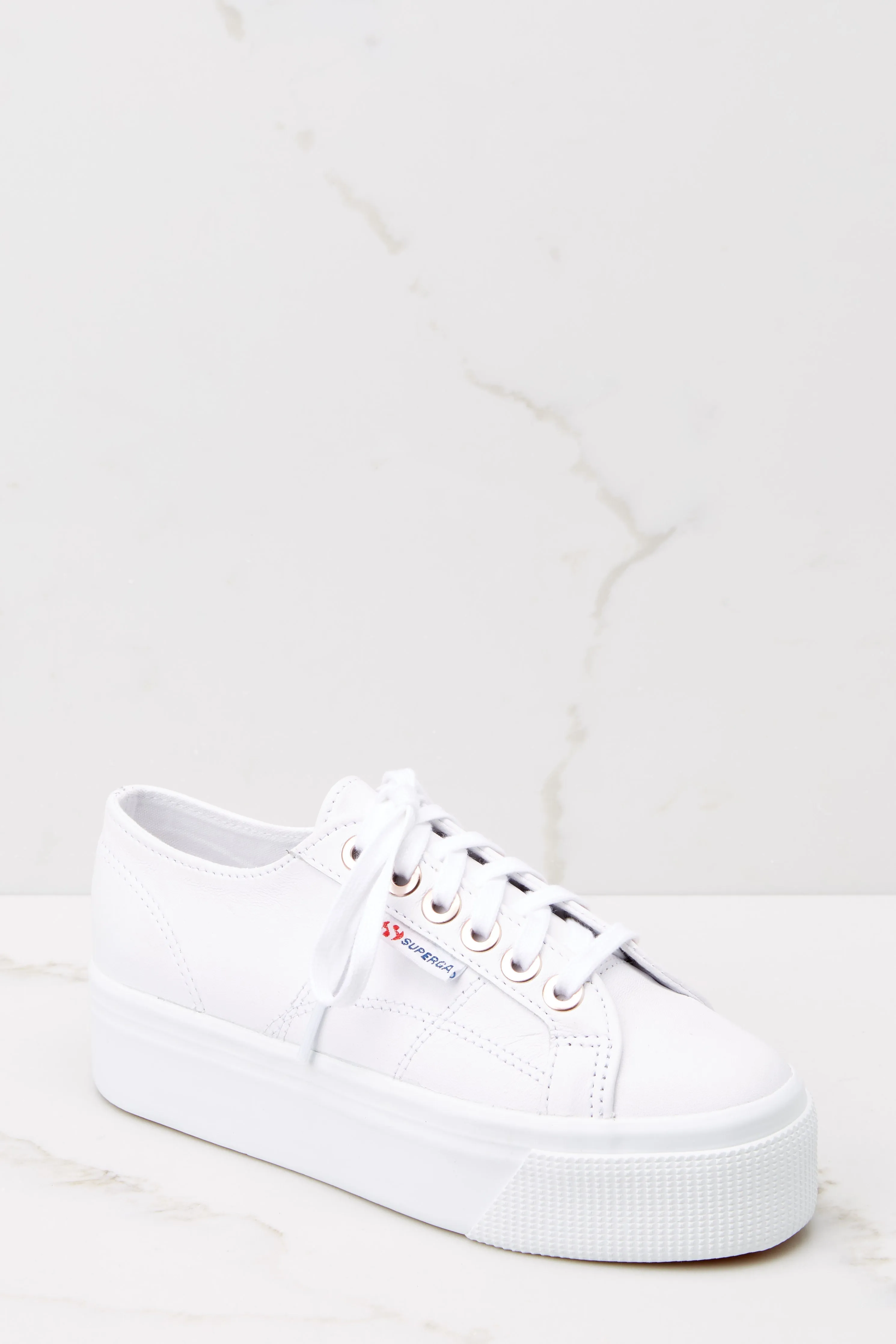 2790 Nappa White Rose Gold Big Eyelets Platform Sneakers