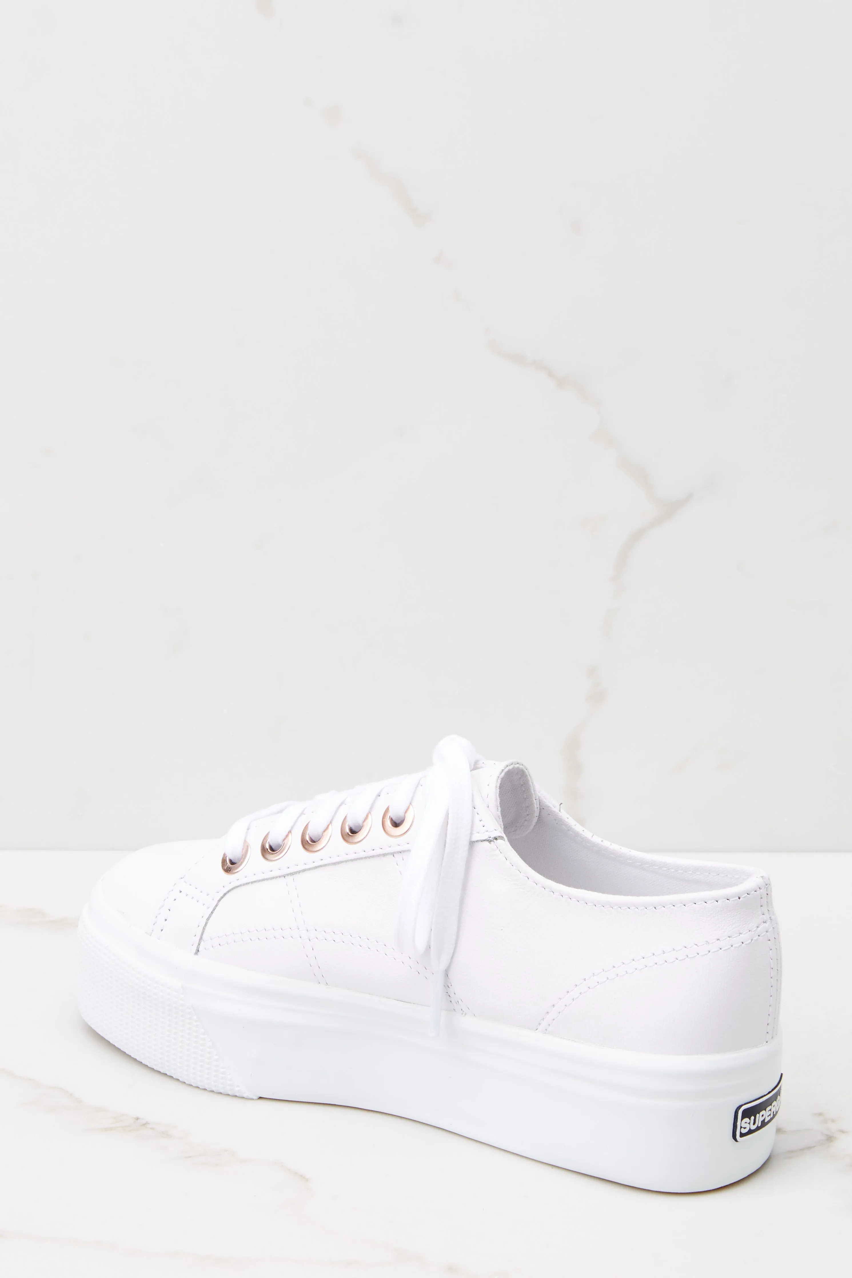 2790 Nappa White Rose Gold Big Eyelets Platform Sneakers