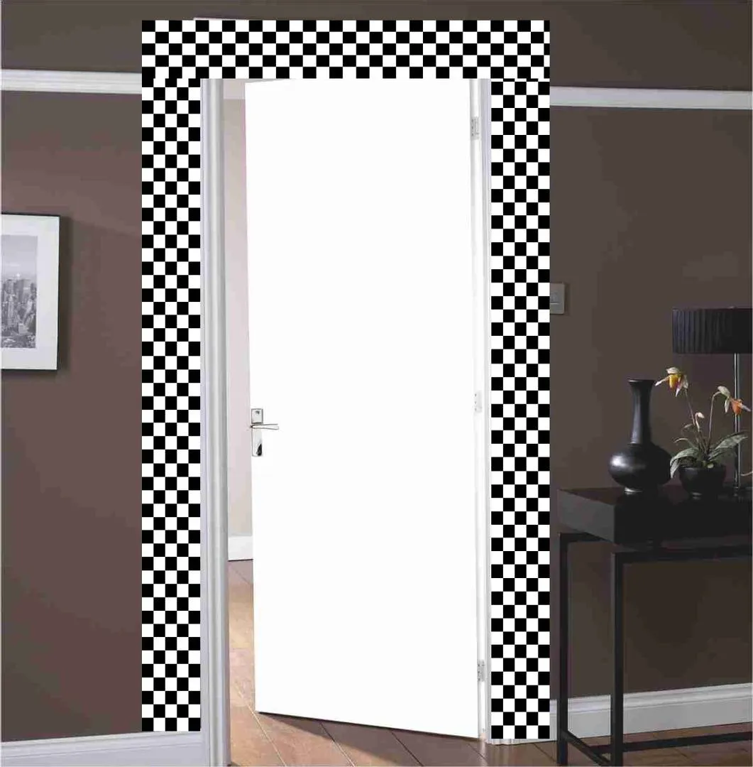 Black & White  Blocks Texture Design Vinyl Oil Proof and Waterproof Self Adhesive Wall Tile Decals Sticker