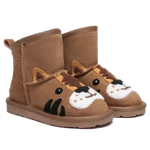 EVERAU Kid Sheepskin Boots Tiger Kids Plus #EA3117K