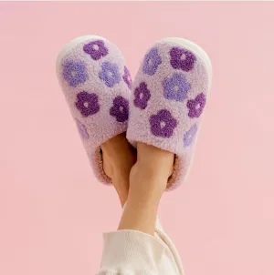 Flower Girl Purple Floral Slippers