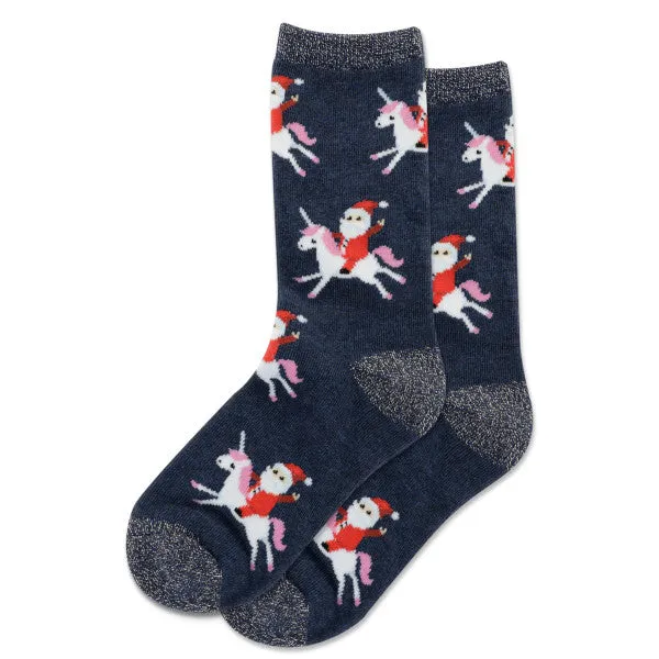 Kid's Santa Unicorn Crew Socks