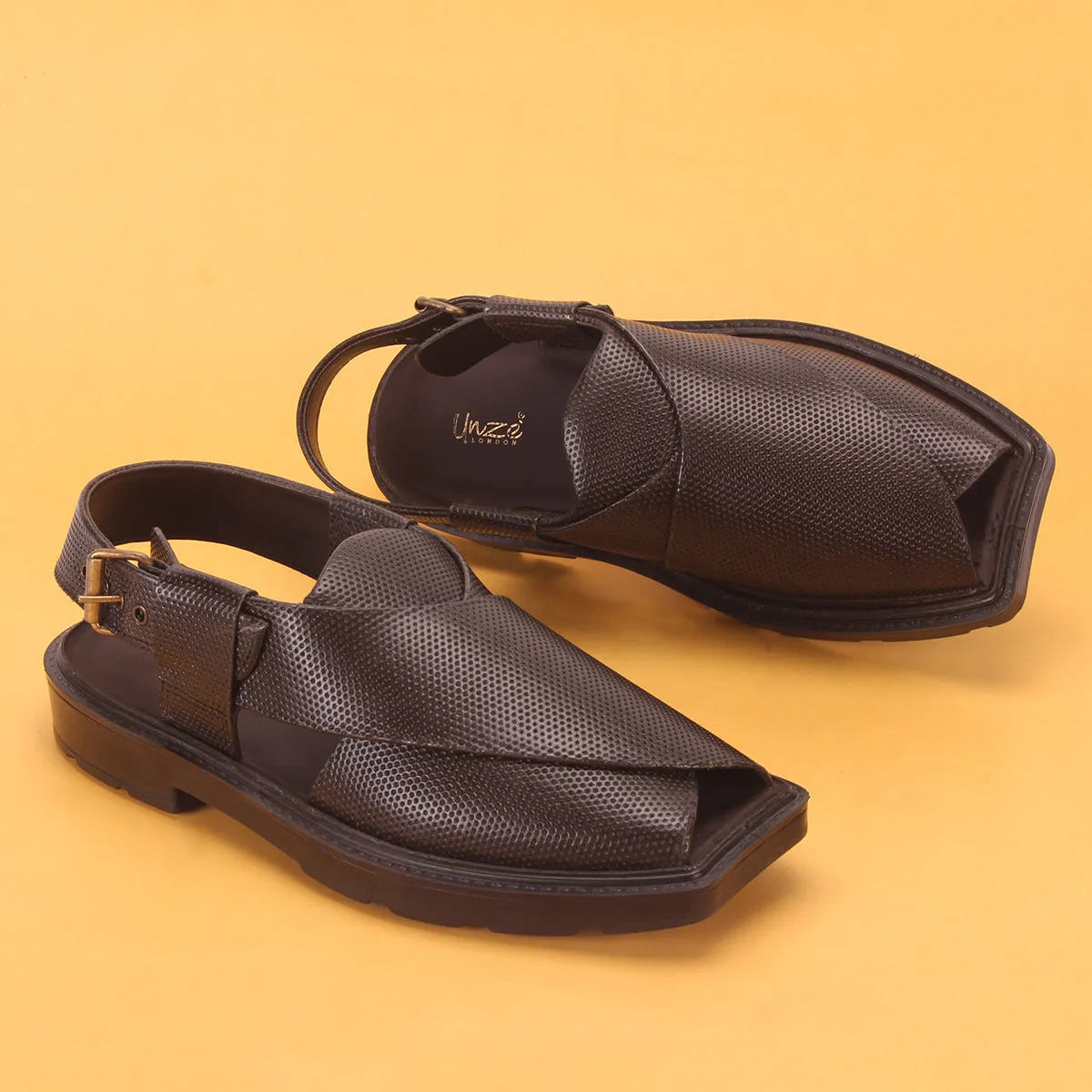 Men's "ZUBIN" Leather Buckled Peshawari Sandals