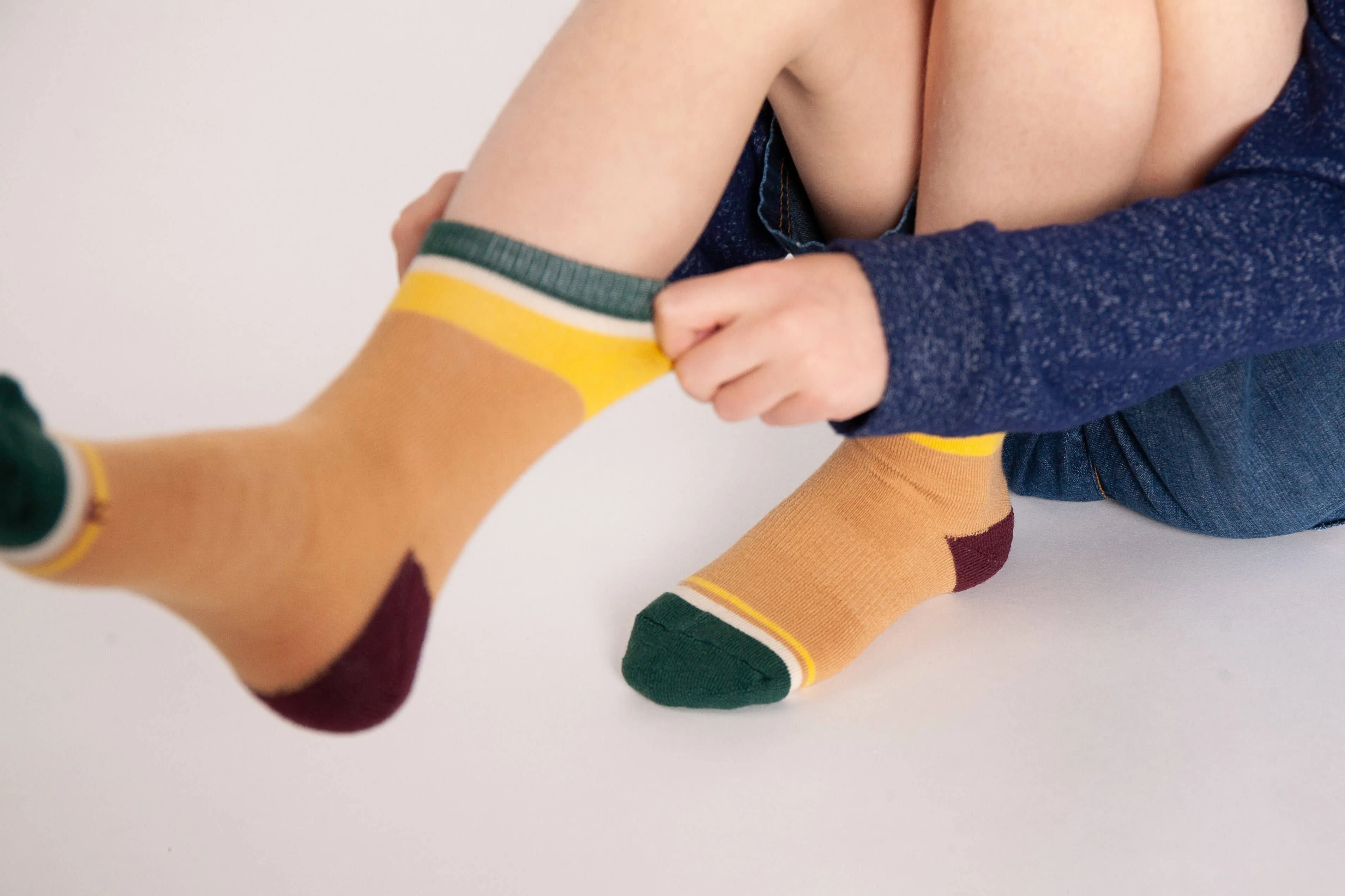 Merino Wool Children's Socks: Retro Yellow