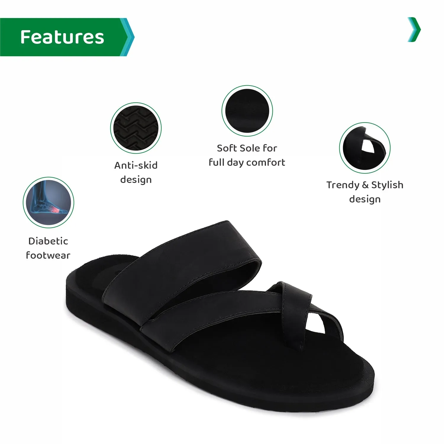 ORTHO JOY Extra Soft Doctor Ortho Slippers for men.