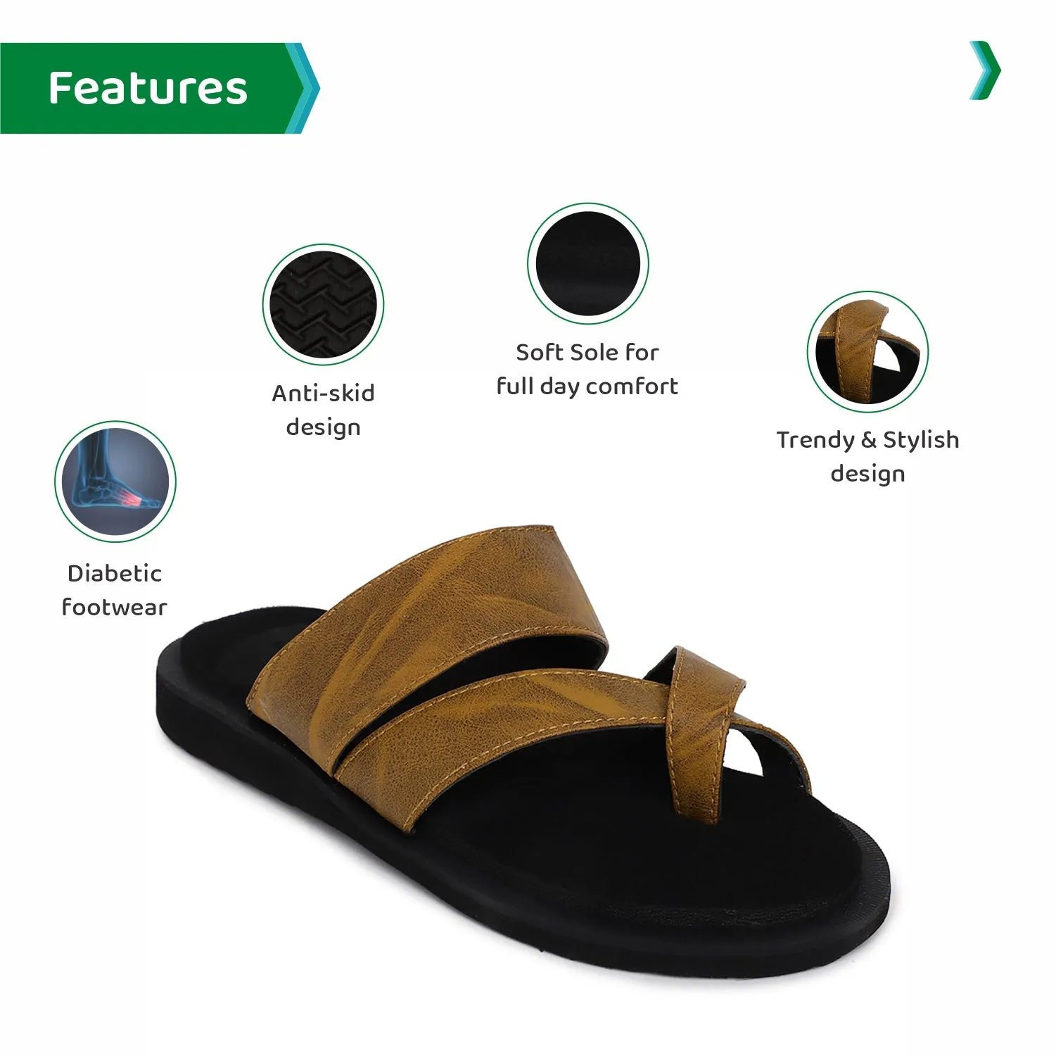 ORTHO JOY Extra Soft Doctor Ortho Slippers for men.