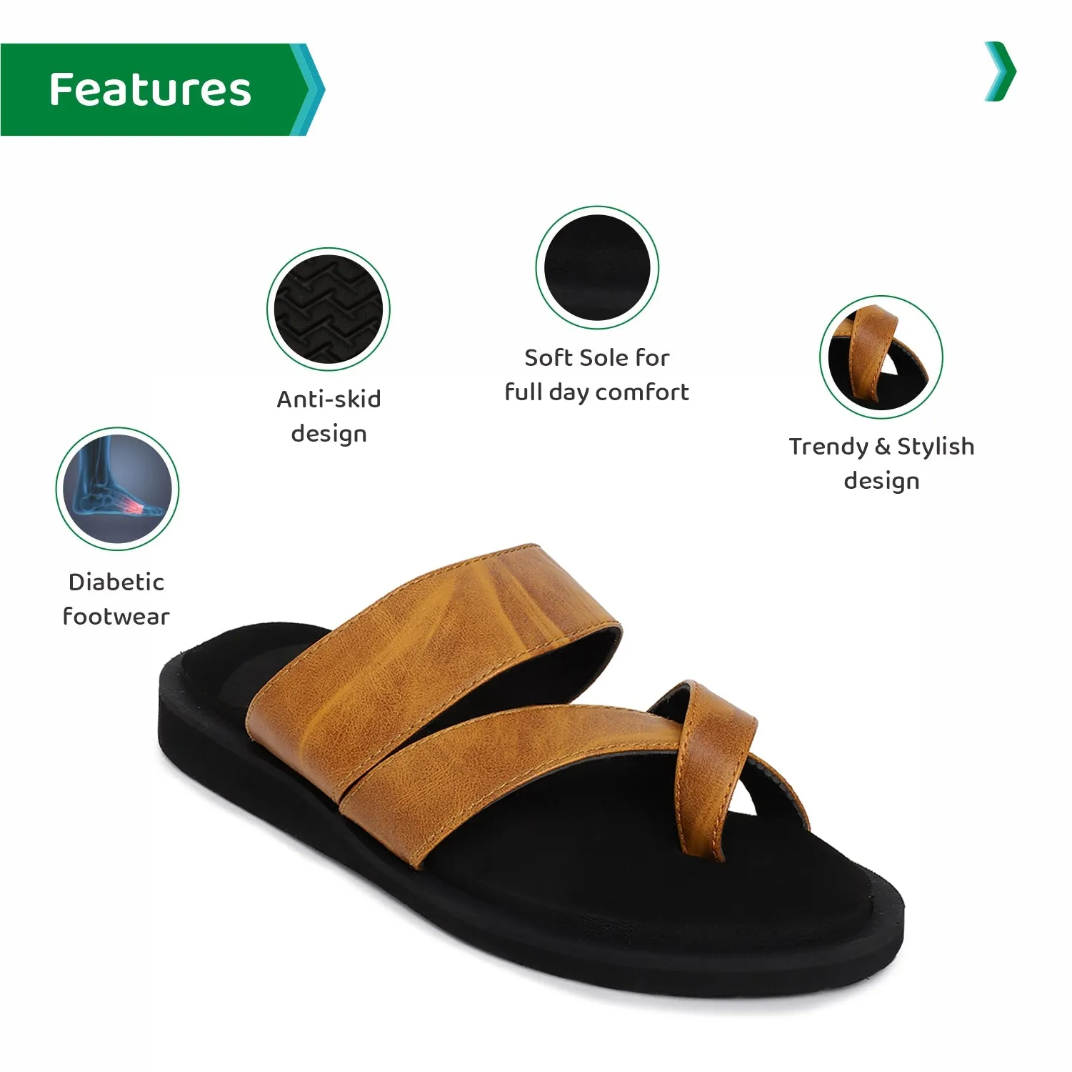 ORTHO JOY Extra Soft Doctor Ortho Slippers for men.