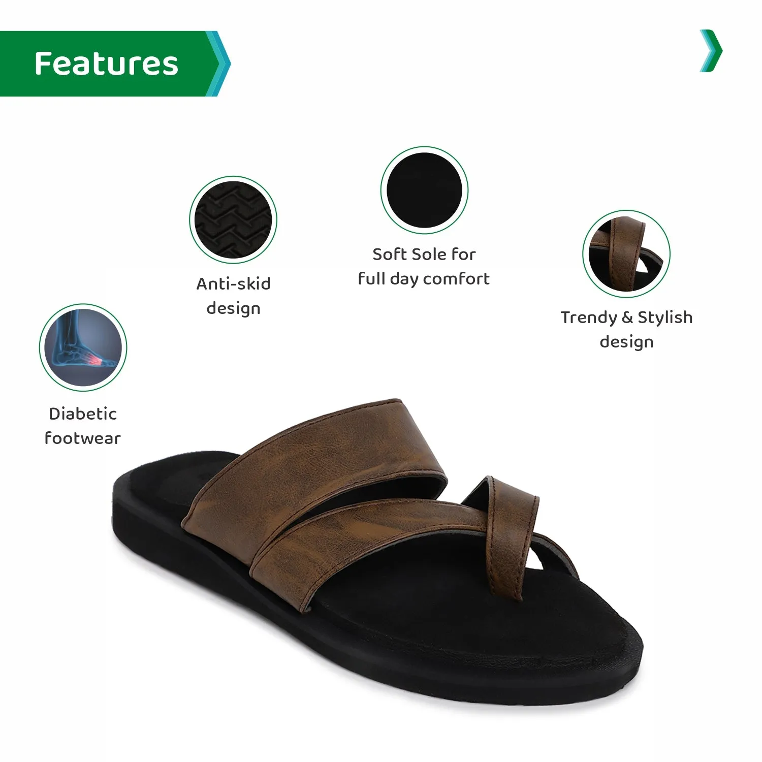 ORTHO JOY Extra Soft Doctor Ortho Slippers for men.