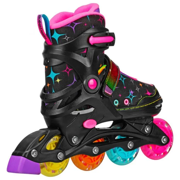 RDS Stryde Light Up Girls Black Adjustable Inline Skates