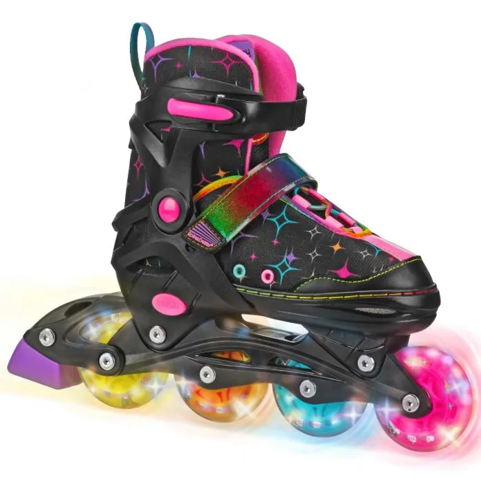 RDS Stryde Light Up Girls Black Adjustable Inline Skates