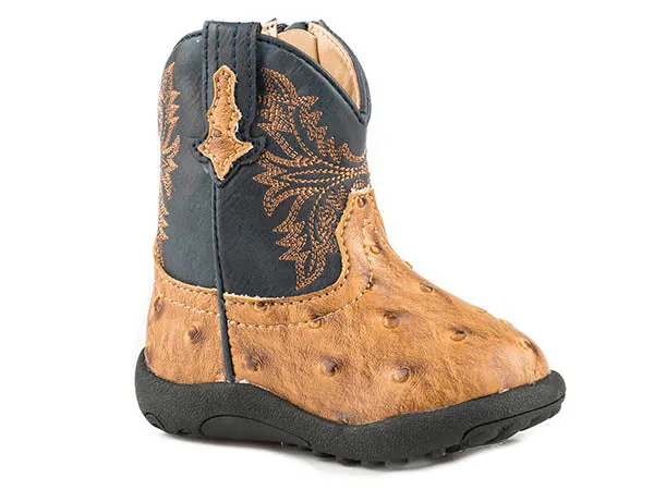 Roper® Infant Cowbabies Ostrich Print Cowboy Booties