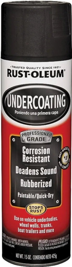 Rust-Oleum 248656 Undercoating Spray Paint, Black, 15 oz, Can :CAN: QUANTITY: 1