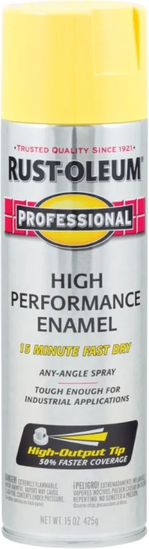 Rust-Oleum 7543838 Safety Spray Paint, Gloss, Safety Yellow, 15 oz, Can :CAN: QUANTITY: 1