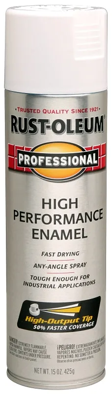 Rust-Oleum 7592838 Enamel Spray Paint, Gloss, White, 15 oz, Can :CAN: QUANTITY: 1