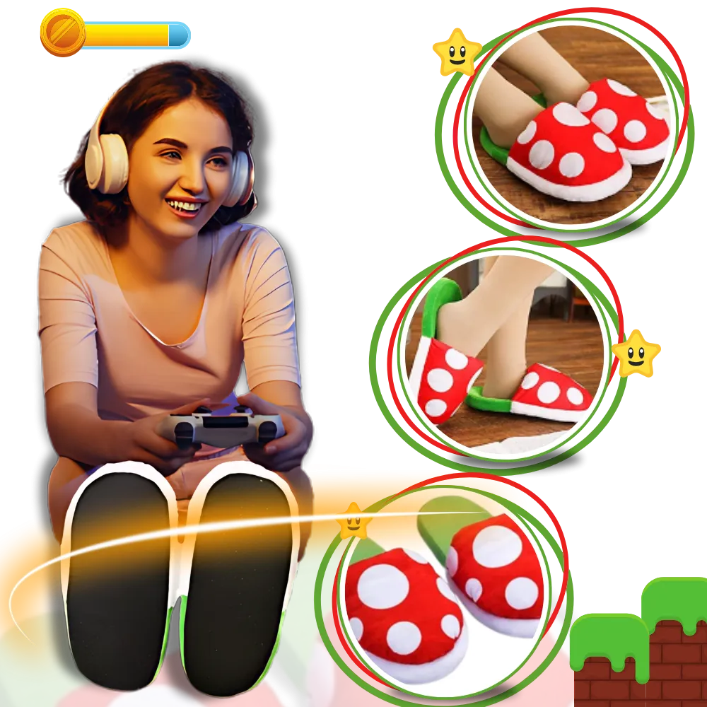 Soft Plush Mario Piranha Plant Slippers