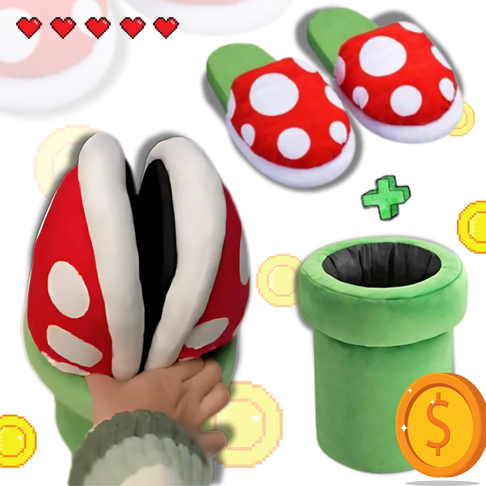 Soft Plush Mario Piranha Plant Slippers