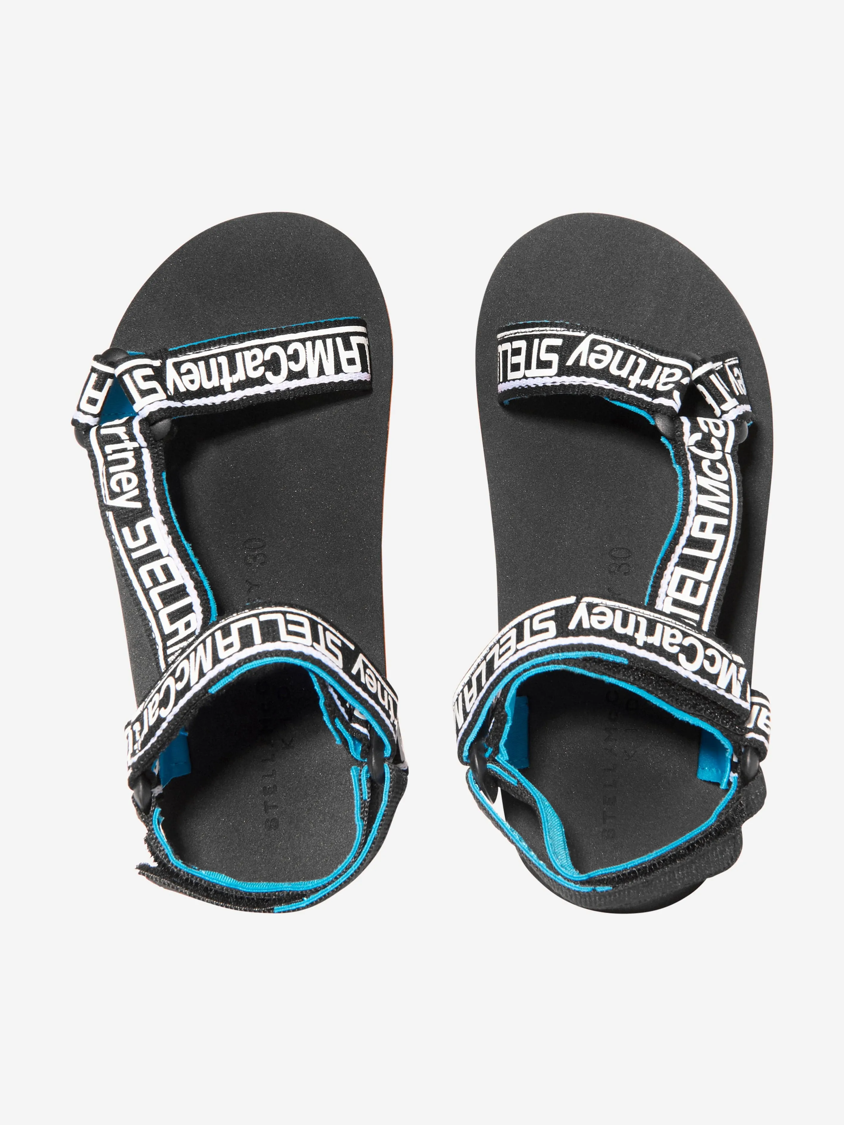 Stella McCartney Kids Logo Strap Sandals in Black