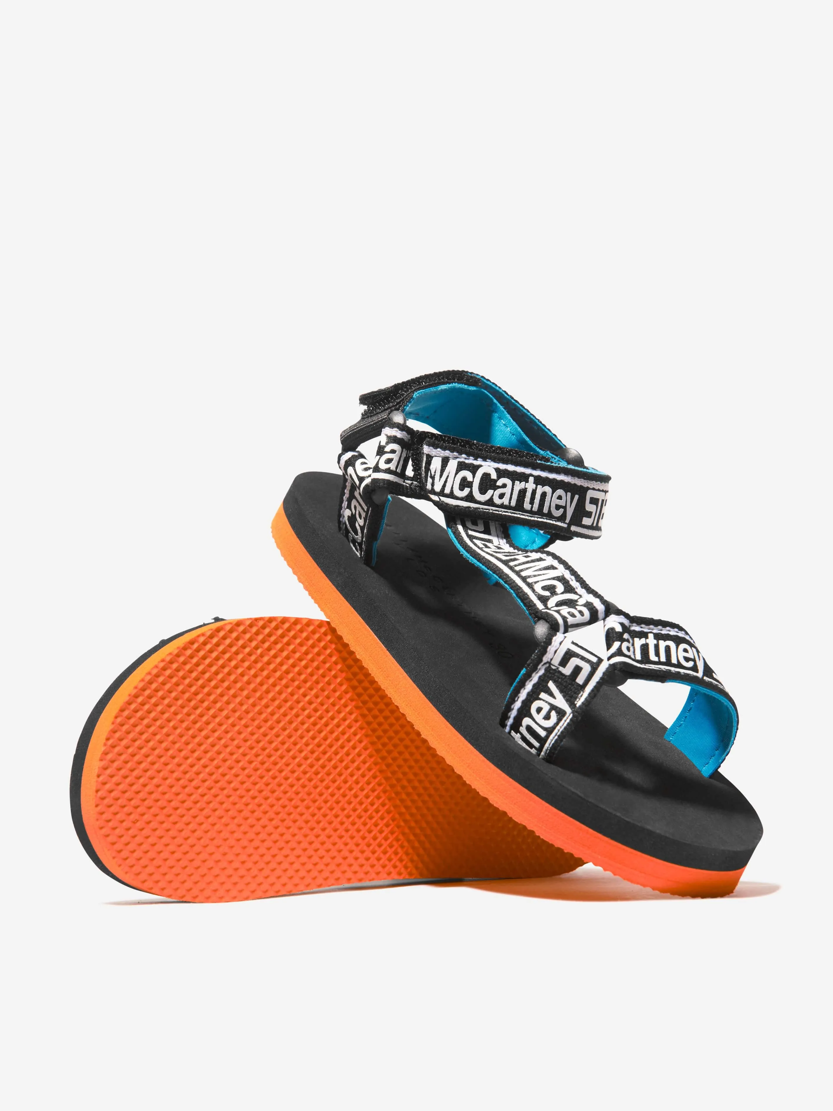 Stella McCartney Kids Logo Strap Sandals in Black