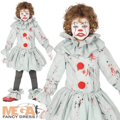 Terrifying Killer Clown Kids Costume