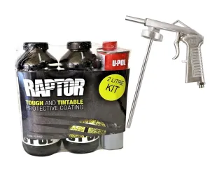 U-Pol Raptor Tintable Tough Protective Coating Tub/Bed Liner Kit 2L   Schutz Gun