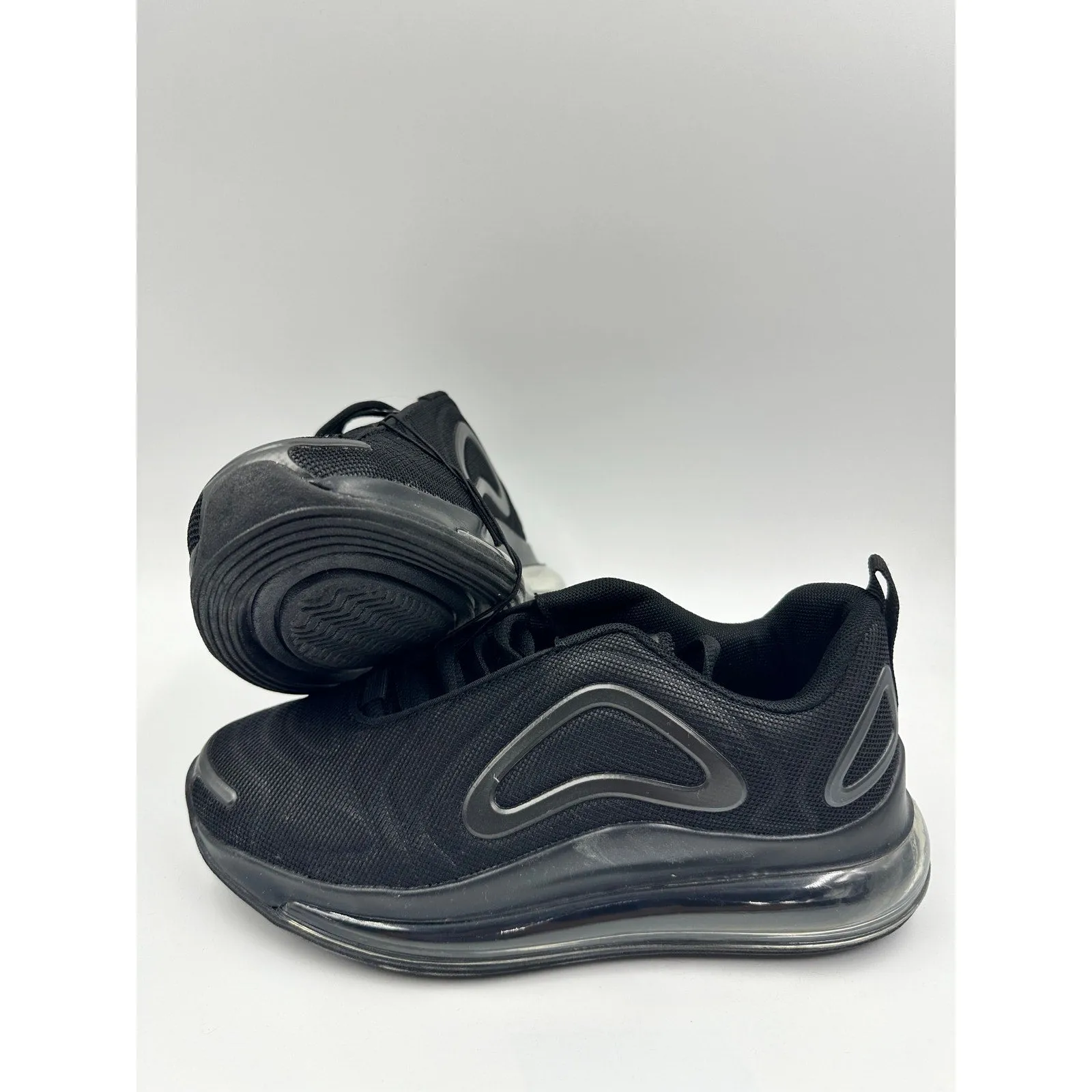 Women's size 6.5, All Black Airmax Style Sneaker with Design on the Upper Sole