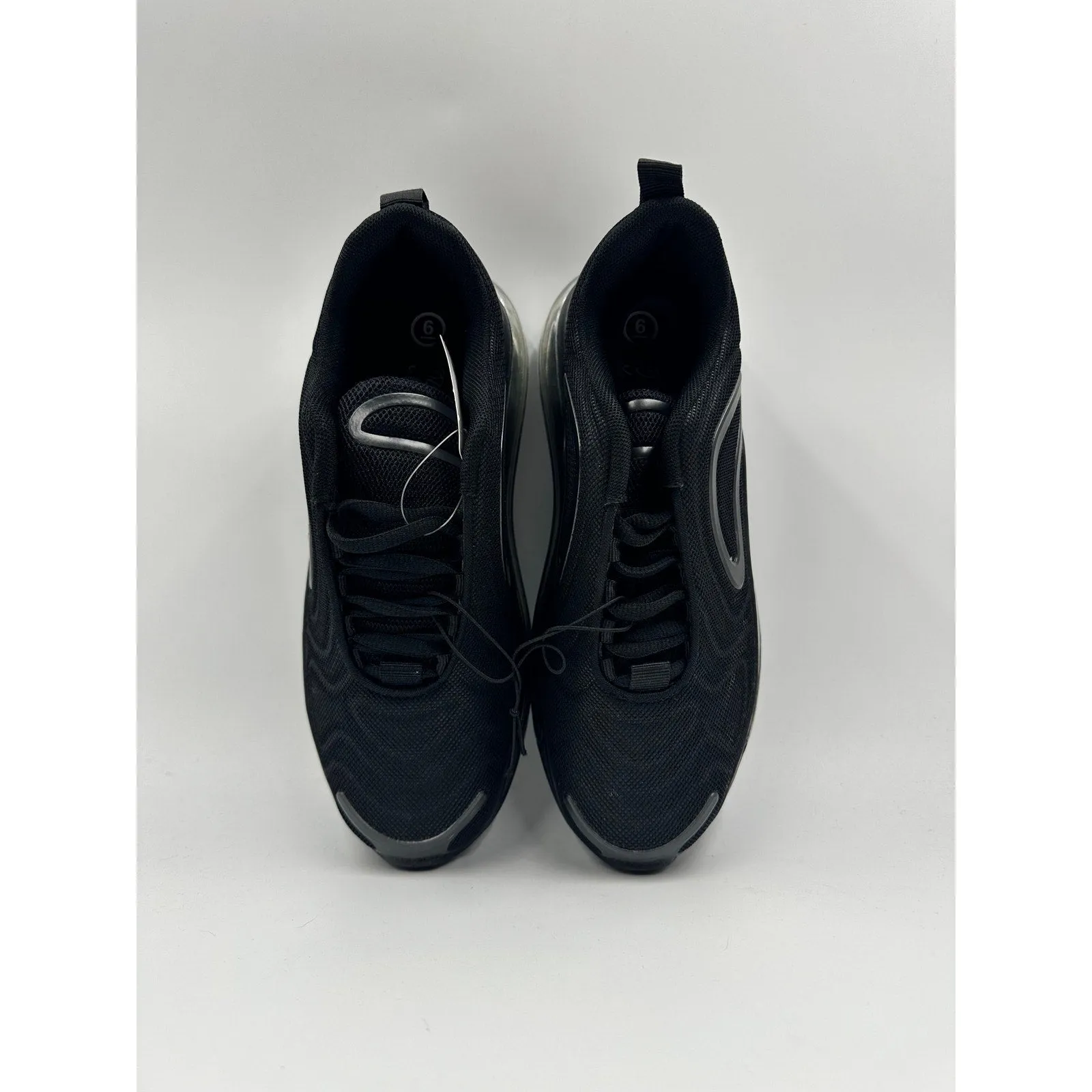 Women's size 6.5, All Black Airmax Style Sneaker with Design on the Upper Sole